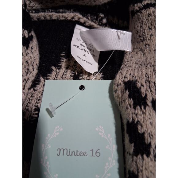 Mintee 16 Aztec Women's size XL Tribal Southwestern Long Cowichan‎ Knit Cardigan - Picture 12 of 12